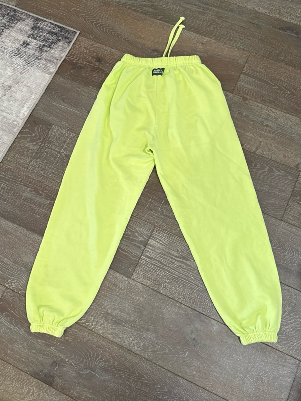 Daily Drills Neon Yellow Kids Sweatpants with Drawstring